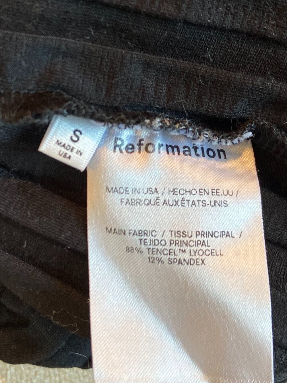 Reformation Libra Knit Dress | Black Ribbed Mock Neck Mini, Size S - Picture 4 of 4